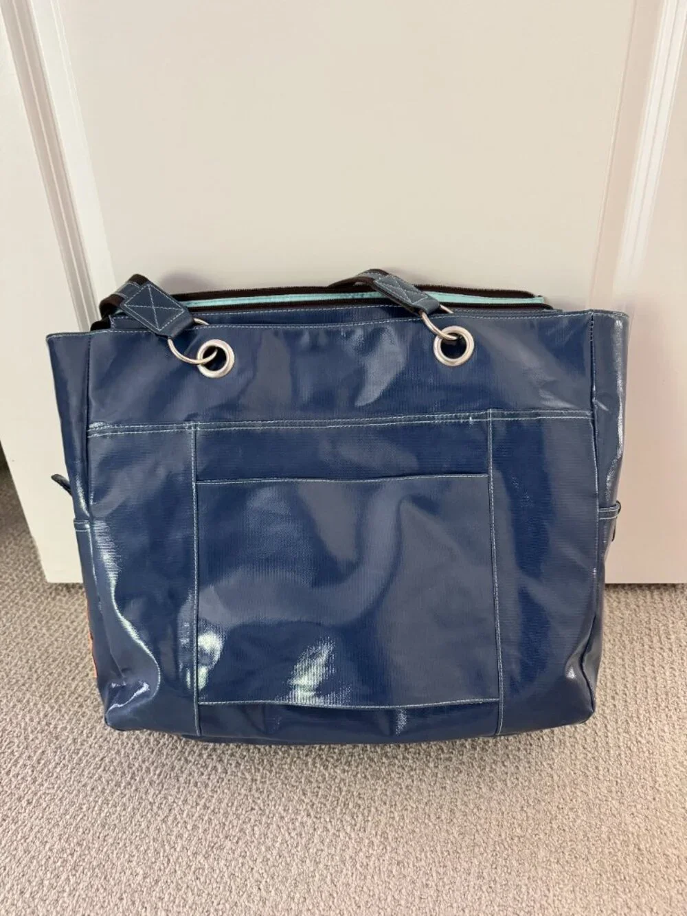 Blue and Orange Eco-Friendly Urban Junket Women's Business / Travel Tote